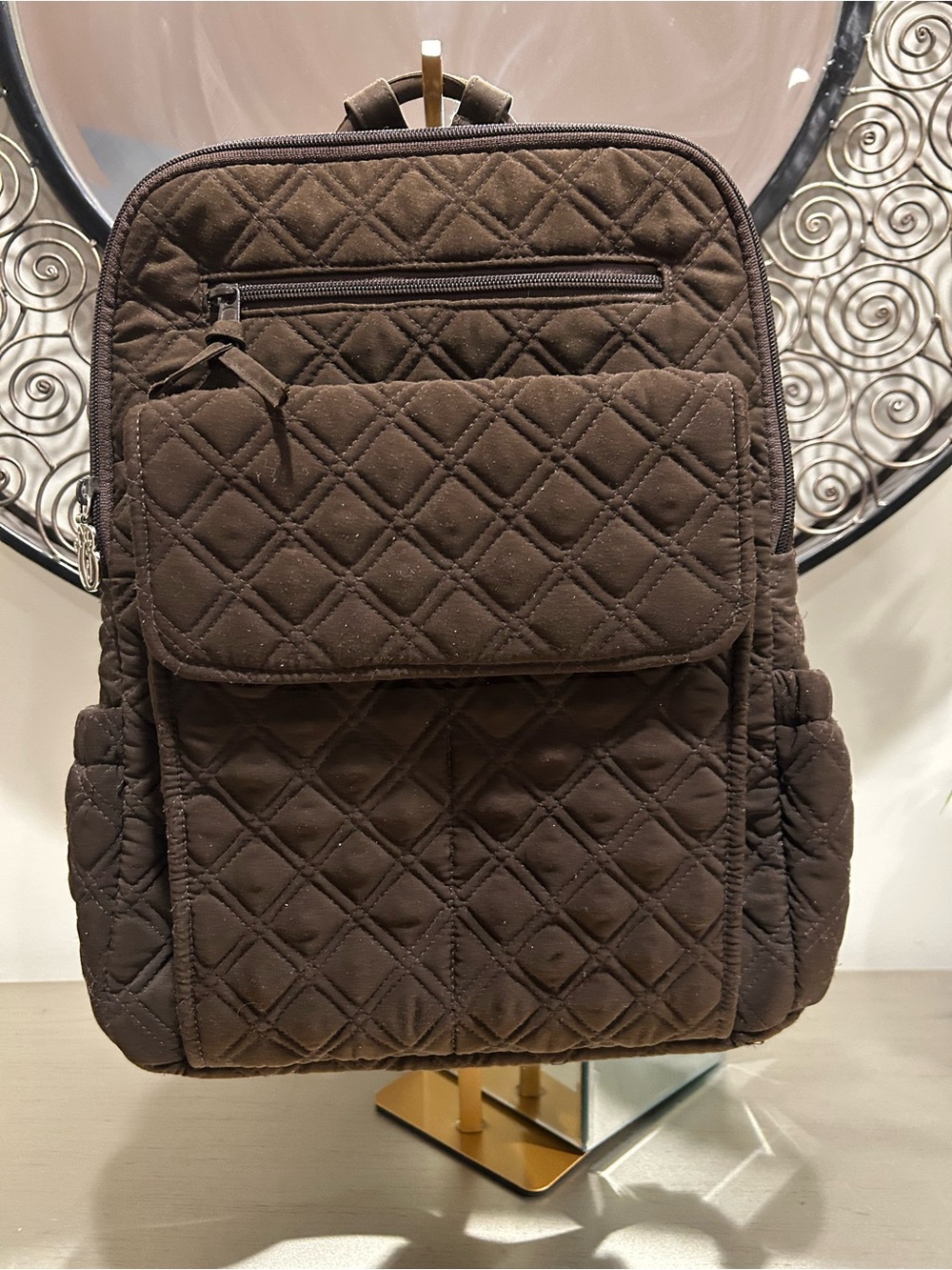 Vera Bradley Quilted Chocolate Brown Backpack